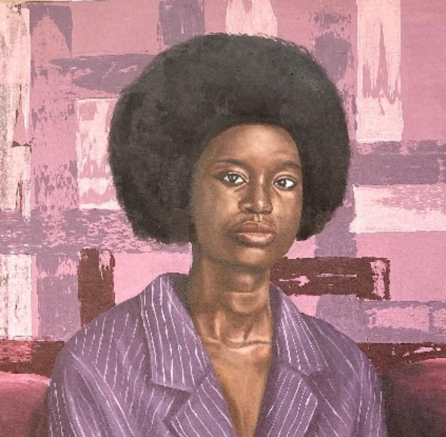 Eco di ieri -21° secolo, Contemporaneo, Ritratto figurativo, Donne, Amore - Painting di Adebayo Taiwo