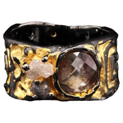 Adeitiy Capricious Universe Cocktail Ring Made with Recycled Silver Gold Plating
