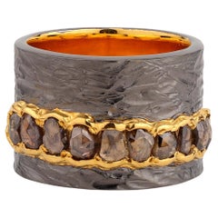 Adeitiy cocktail ring with silver, fancy-cut diamonds & 3-micron gold plating