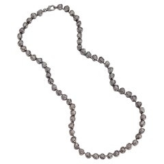 A.deitiy everyday necklace made with recycled sterling silver and mined diamonds