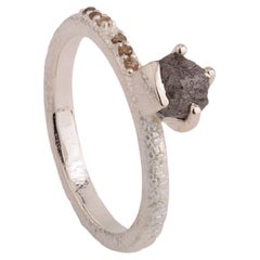 A.deitiy everyday ring made with sterling recycled silver and mined diamonds