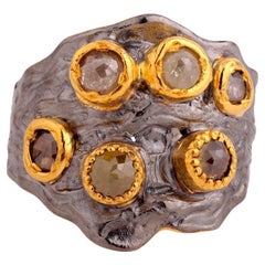 Adeitiy cocktail ring made with recycled Silver, Gold Plating