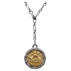 Adeitiy Pendant Made with Silver, Gold Plating & Brown Diamonds Single-Cut