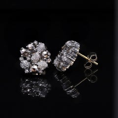 Adeitiy Recycled Silver Earrings with Brown Rose-Cut and Fantasy Cut Diamonds