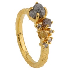 A.deitiy ring made with recycled silver, mined diamonds & 3-micron gold plating