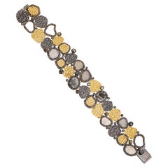 Silberarmband von A.deitiy mit flachen Diamanten und 3 Mikron-Gelbvergoldung