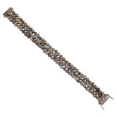 A.deitiy silver bracelet with mined diamonds & 3 micron yellow gold plating