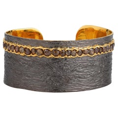 Adeitiy Statement Cuff Made with Recycled Sterling Silver & Fantasy-Cut Diamonds