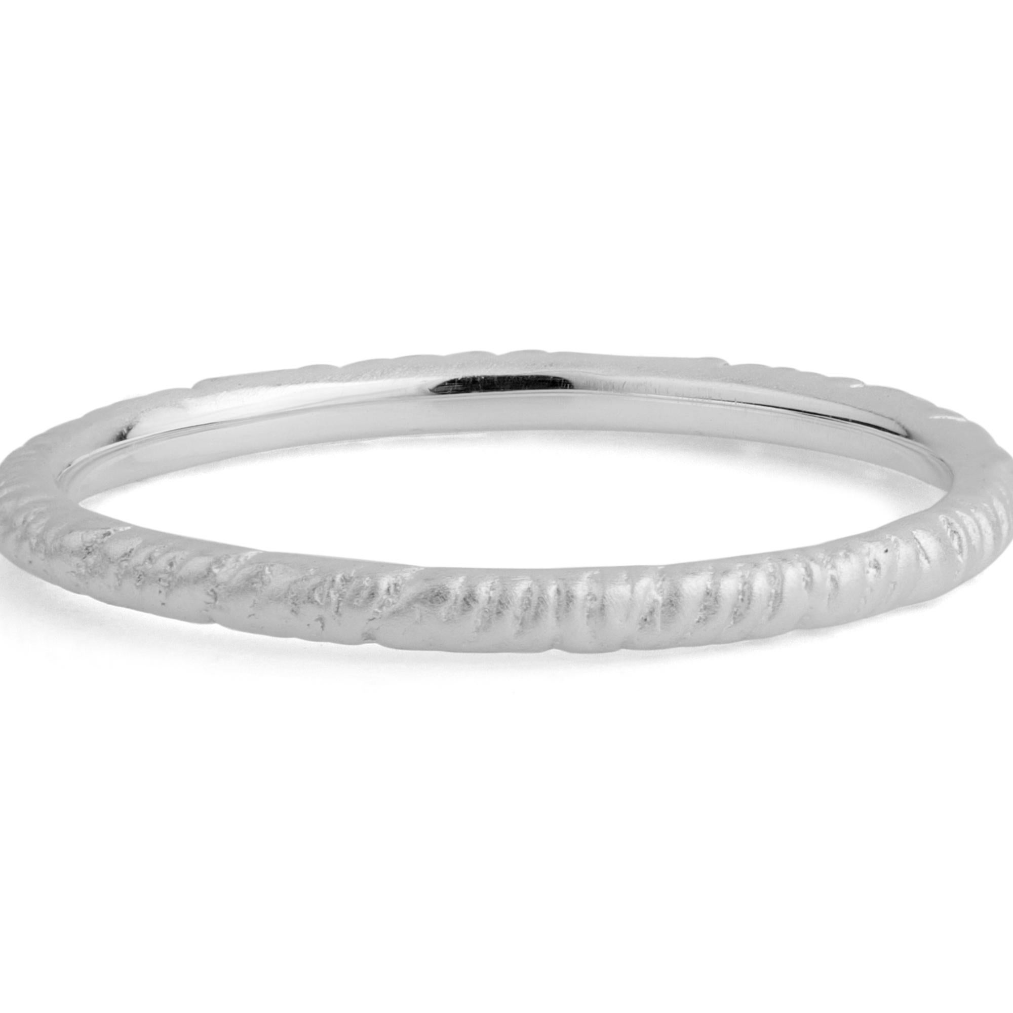 A.deitiy thin band made with recycled sterling silver, and silver plating In New Condition For Sale In Denver, CO