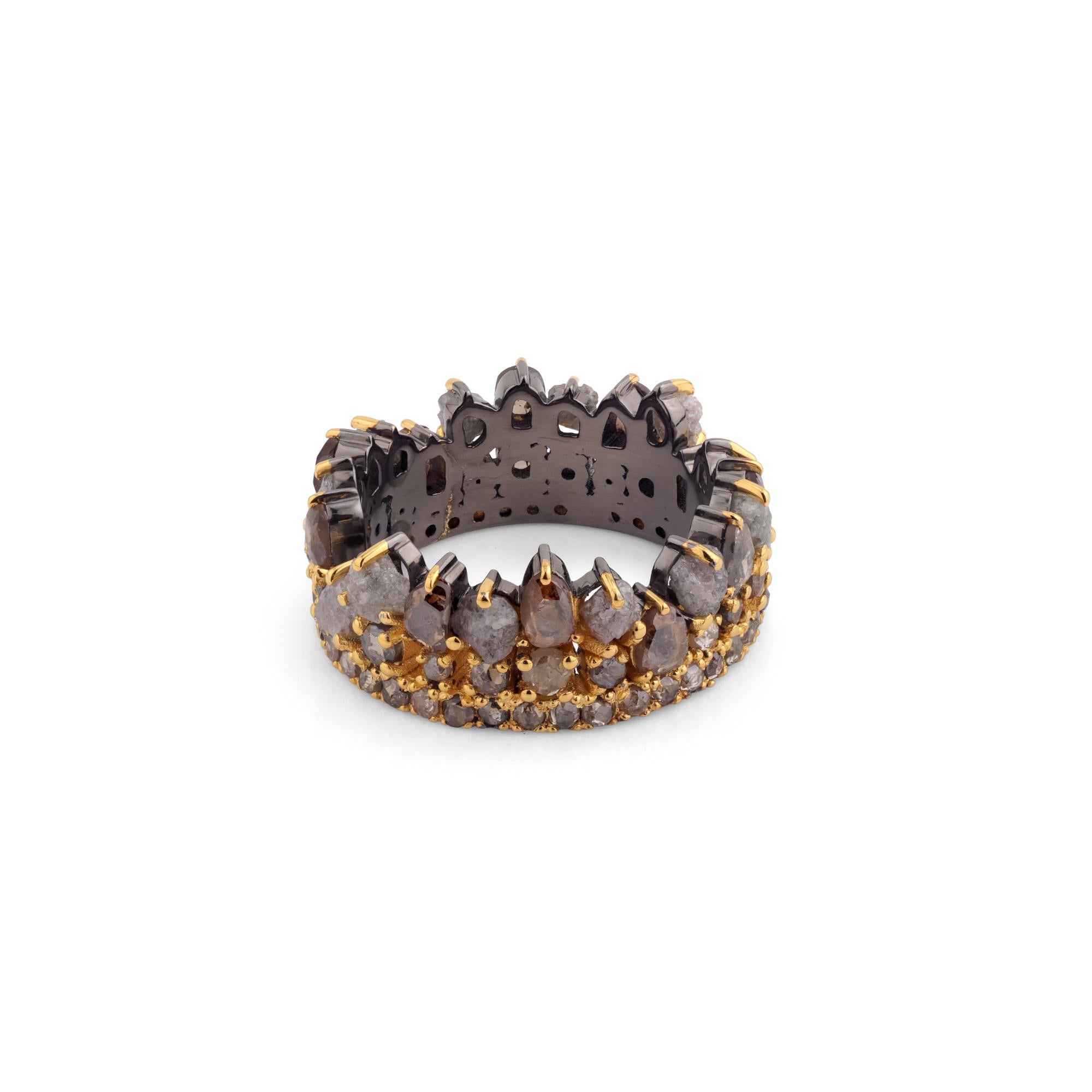 A.deitiy Ehering aus recyceltem Sterlingsilber und abgebauten Diamanten Damen