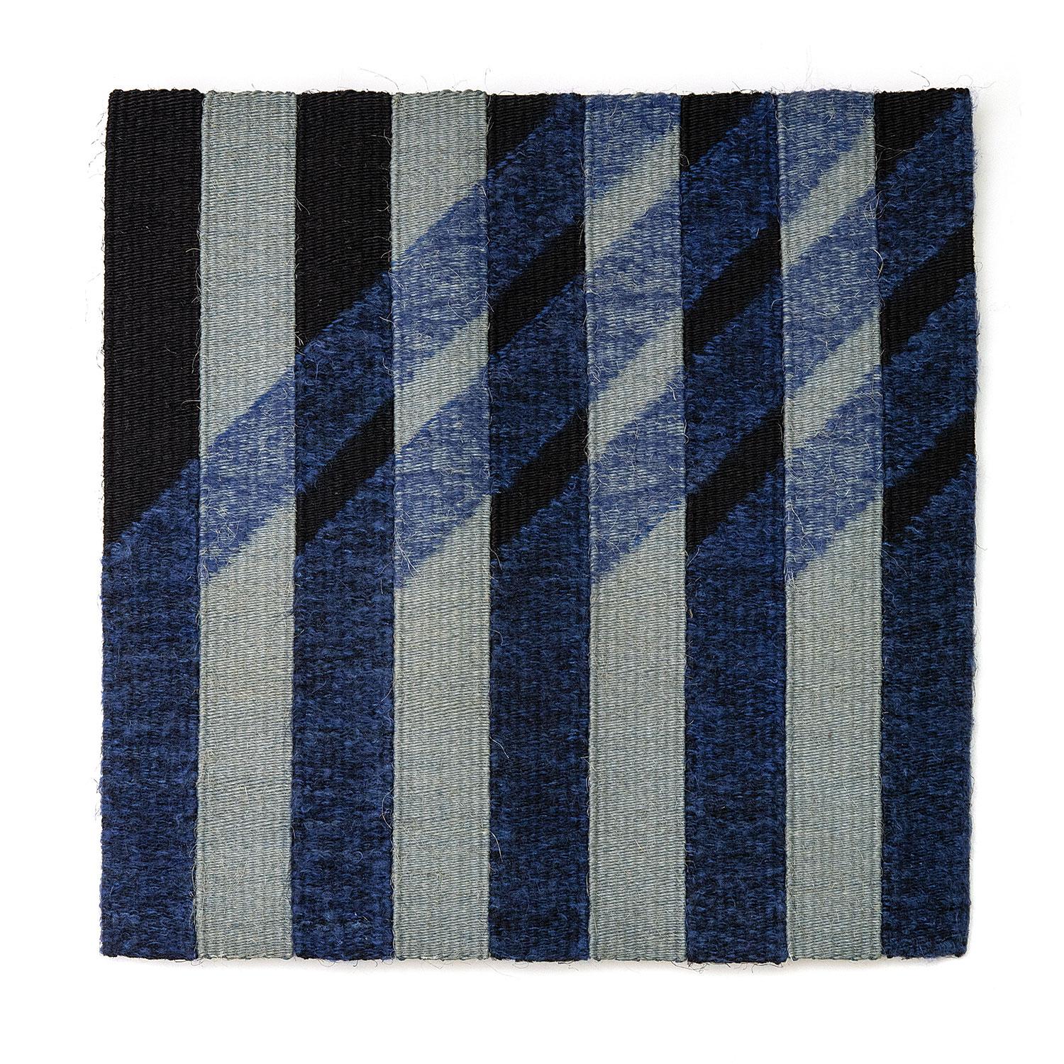 Angled Blue, Contemporary Geometric Tapestry by Adela Akers