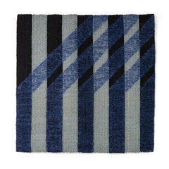 Angled Blue, Contemporary Geometric Tapestry by Adela Akers