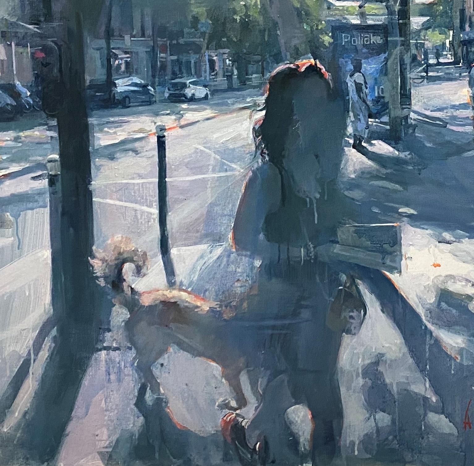 Mon Plaisir - Streets of Paris - Painting by Adela Burdujanu