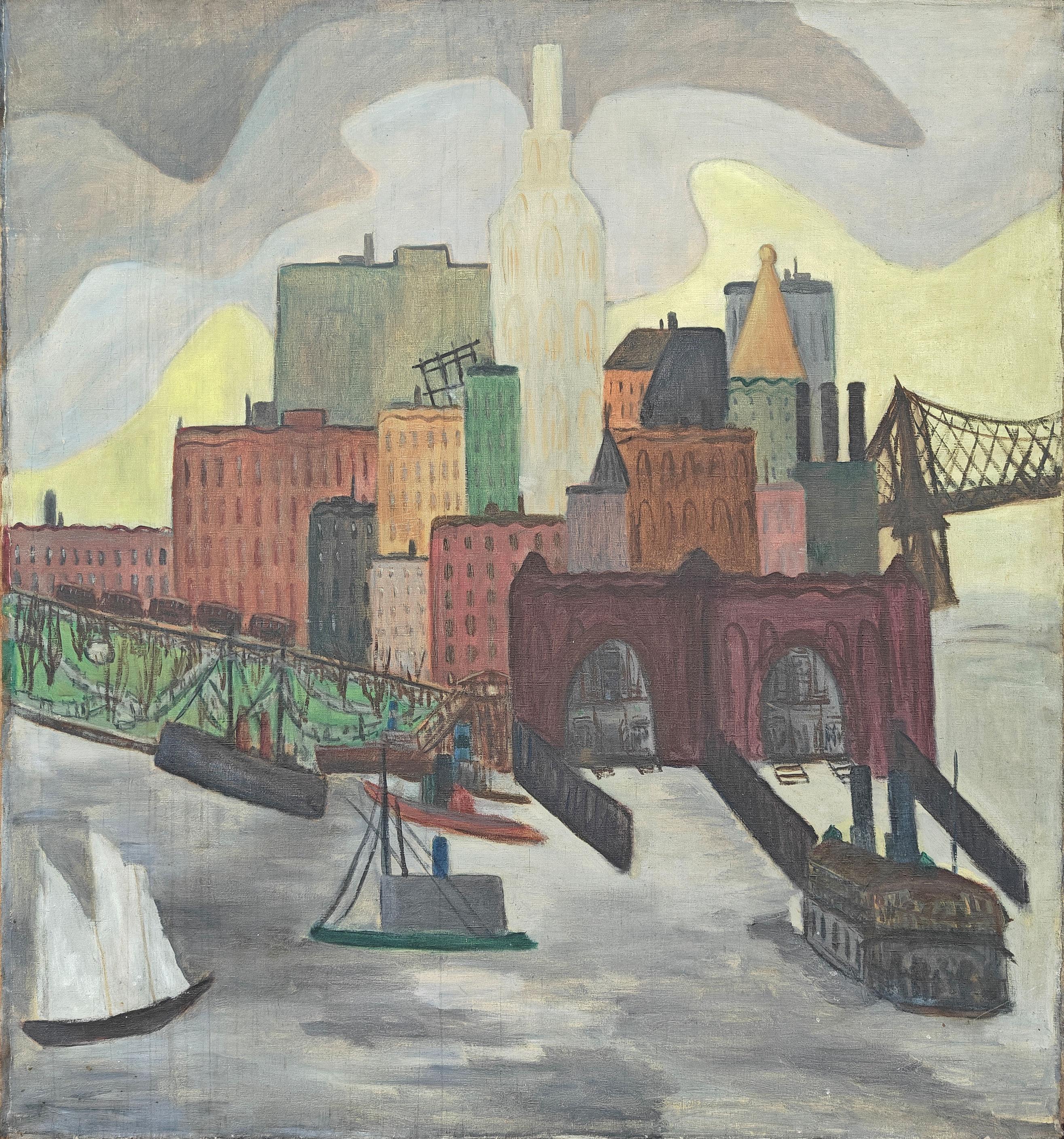 "New York Skyline" Adelaide Lawson Gaylor, Modernistische Landschaft, Künstlerin