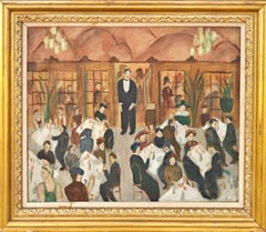 "Restaurant" Adelaide Lawson Gaylor,  American Modernist Interior Party Scene