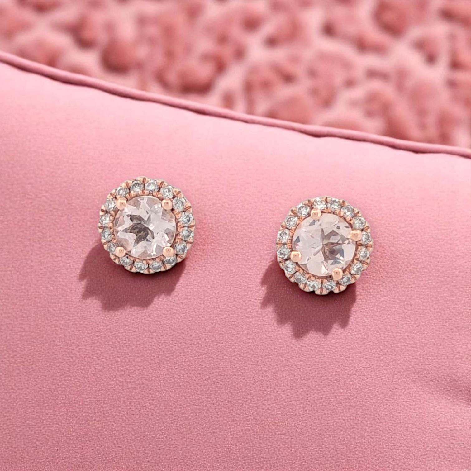 Adélaïde  Boucles d'oreilles Morgane, or rose 14K, cadeau élégant de joaillerie pour elle Neuf - En vente à Greeneville, TN