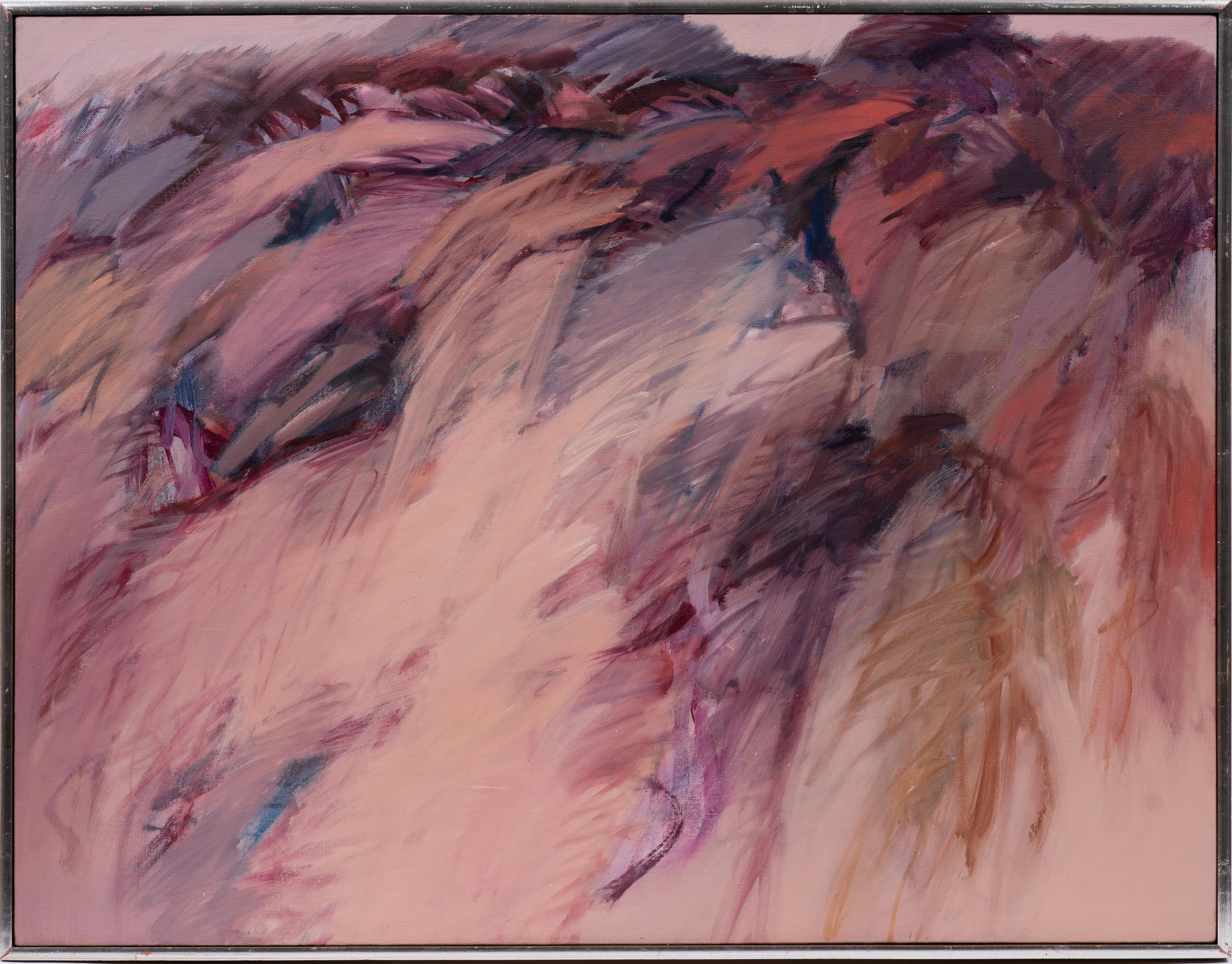 Landscape Painting Adele Becker - Antique Expressionnisme abstrait moderniste américain signé Naturescape  Peinture