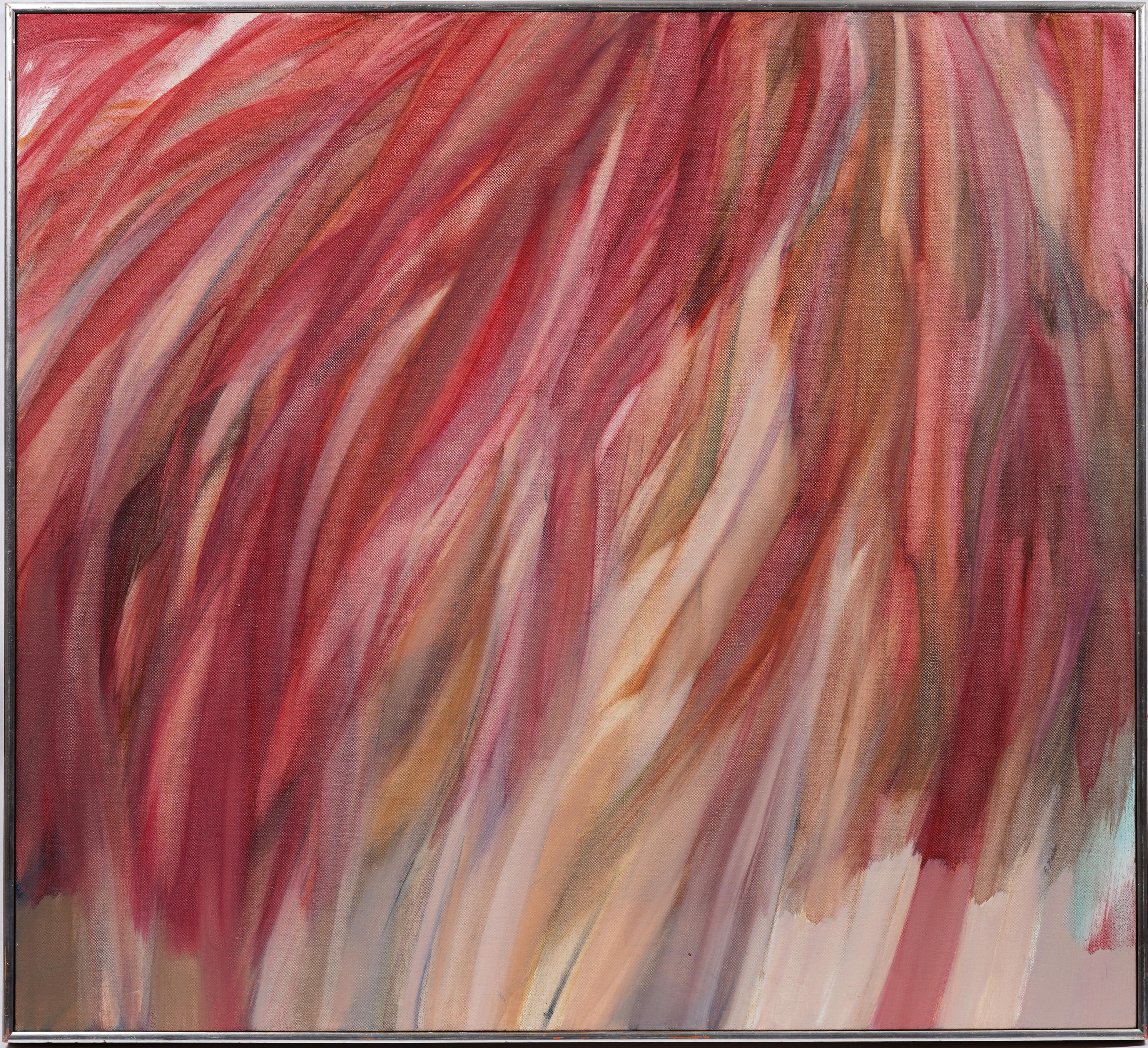 Ancienne peinture expressionniste abstraite américaine moderniste signée de la femme artiste - Painting de Adele Becker