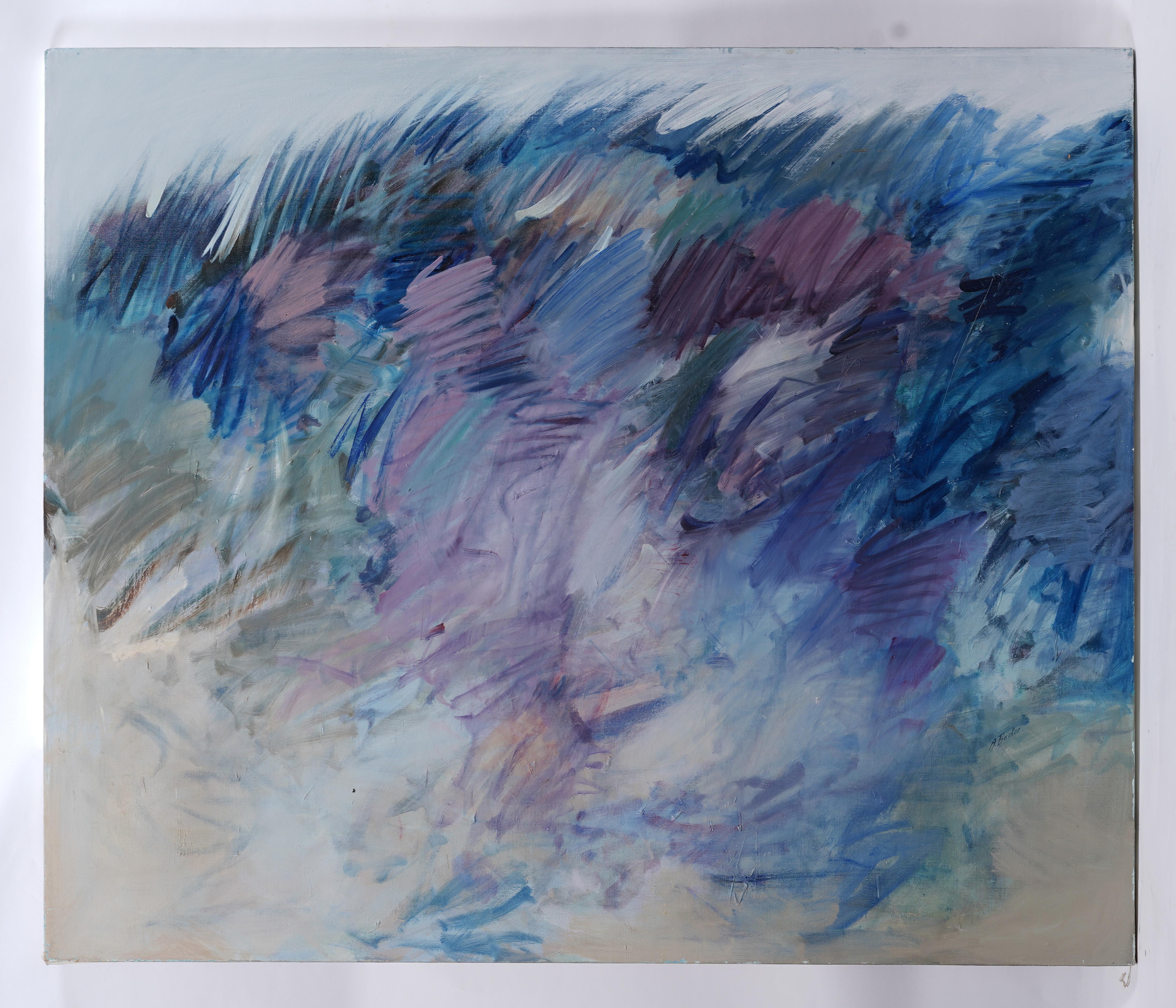 Antico dipinto modernista americano firmato da un'artista donna espressionista astratta - Painting Astratto di Adele Becker