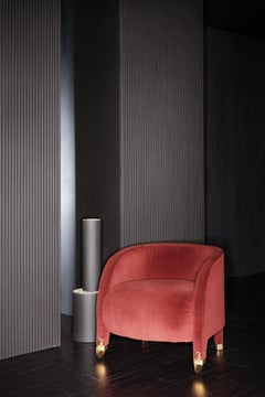 Adele, fauteuil à roues en laiton et velours, Dainelli Studio pour Somaschini, Italie