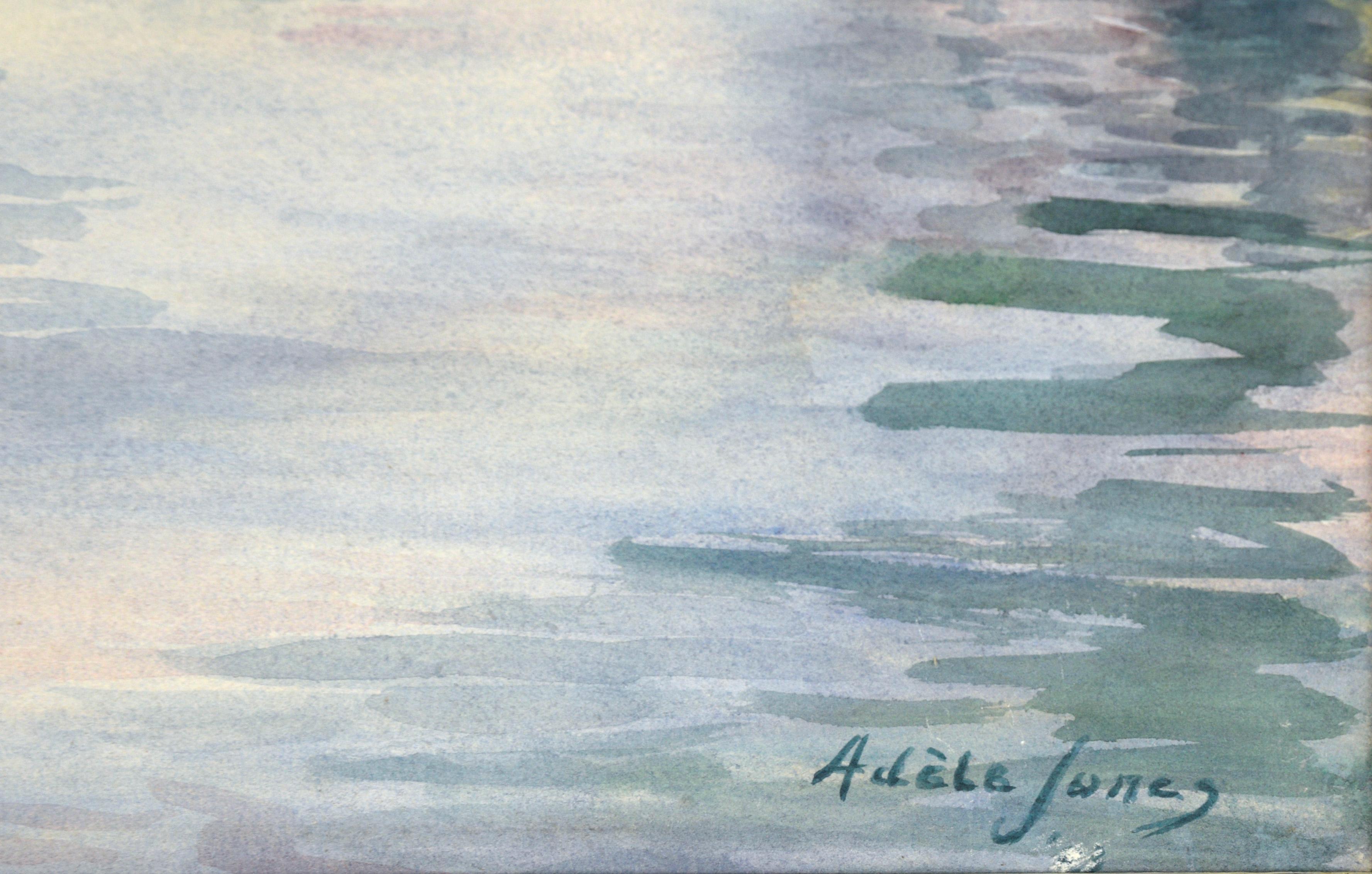 „Portsmouth Harbor, New Hampshire“ Meereslandschaft in Aquarell auf schwerem Papier im Angebot 3
