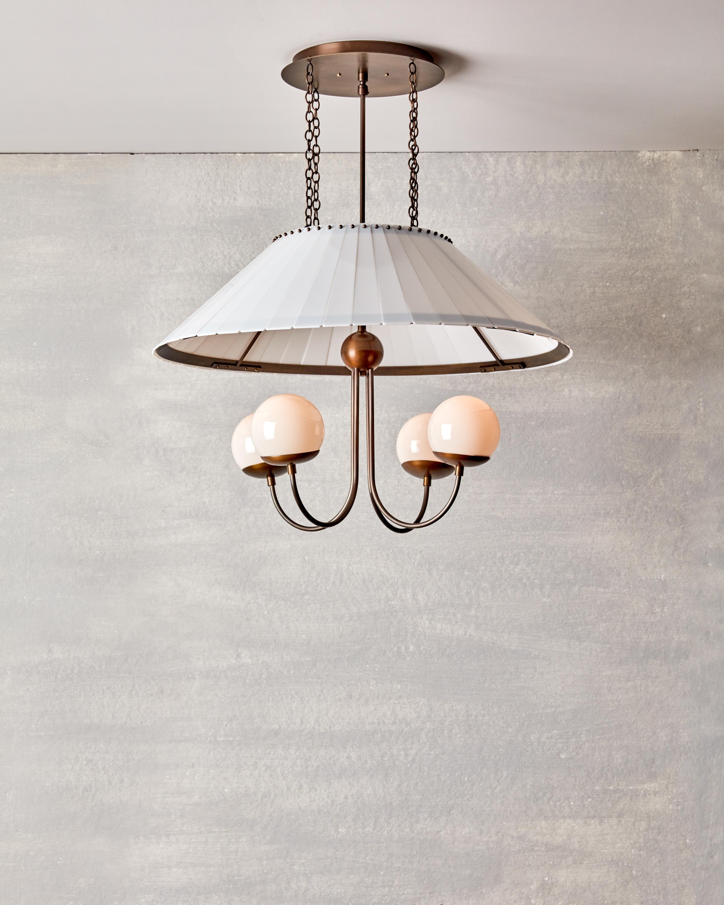 Americano Lampadario Adele in vetro lattiginoso - 30 in vendita