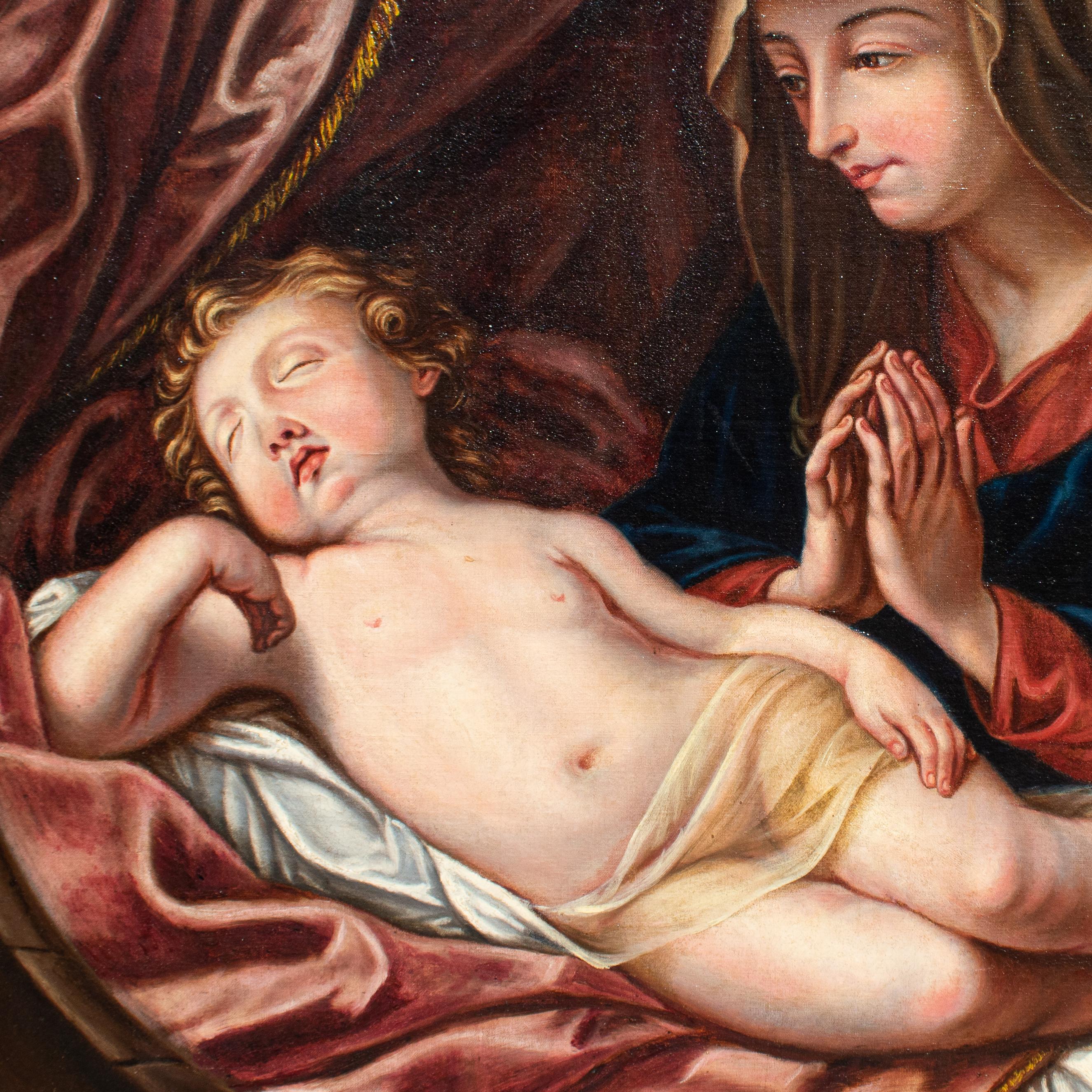 by Adele Pinot, Madonna in Adoration of the Child For Sale 3