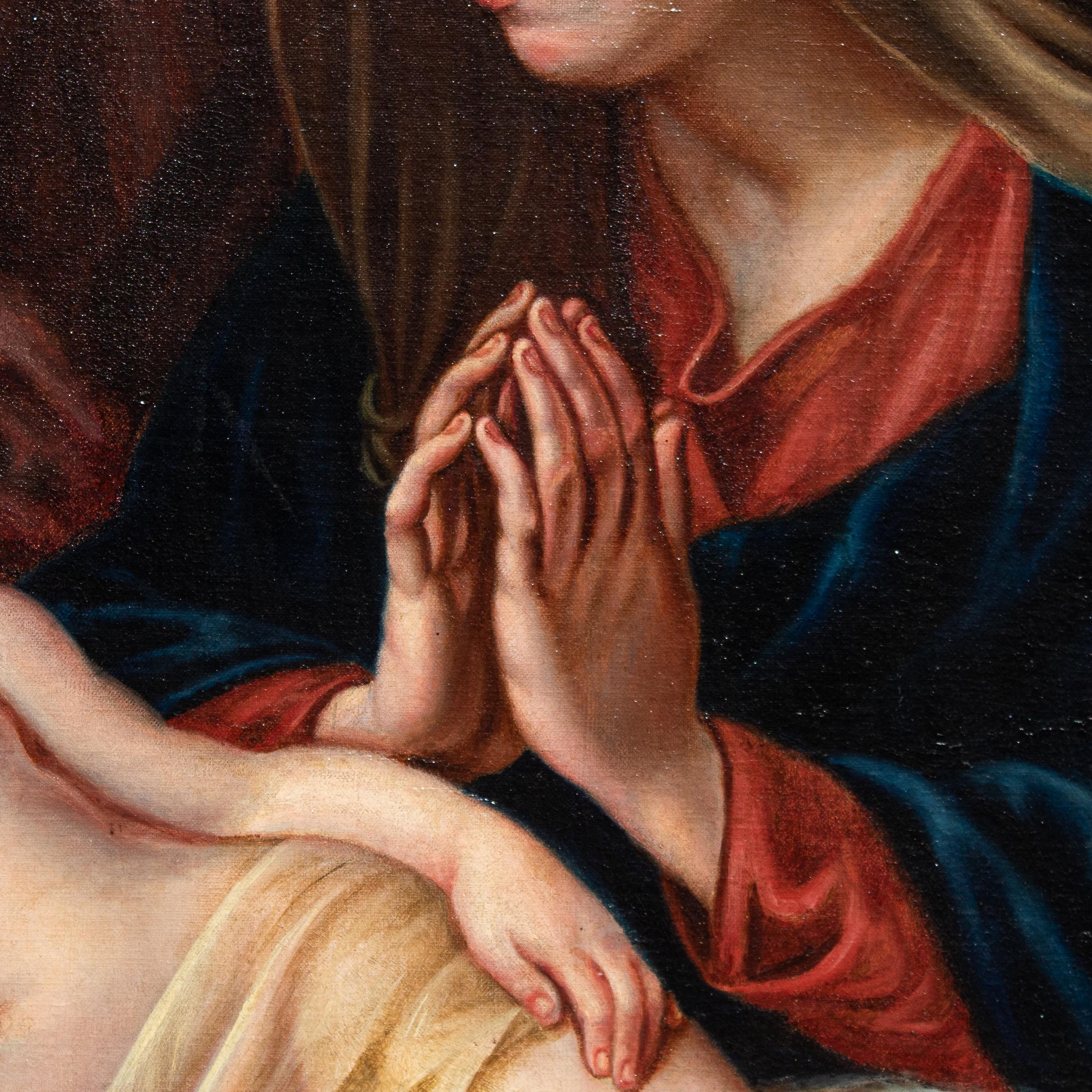 by Adele Pinot, Madonna in Adoration of the Child For Sale 4
