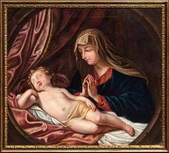 Antique by Adele Pinot, Madonna in Adoration of the Child