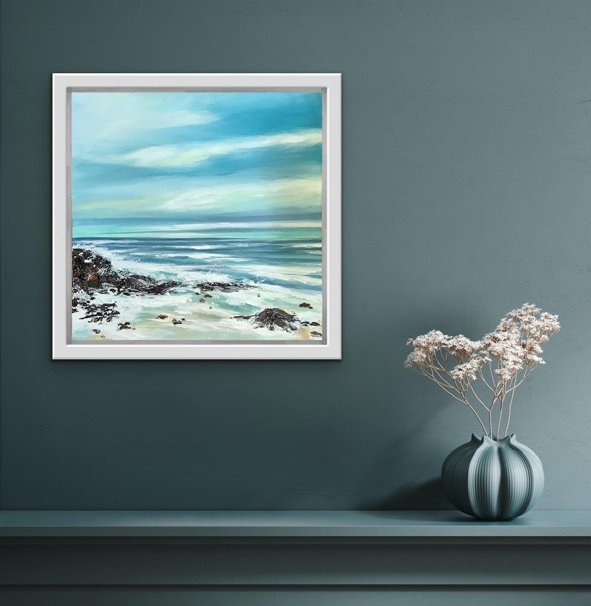 Priests Cove 1 by Adele Riley, contemporary art, original painting, seascape art For Sale 1