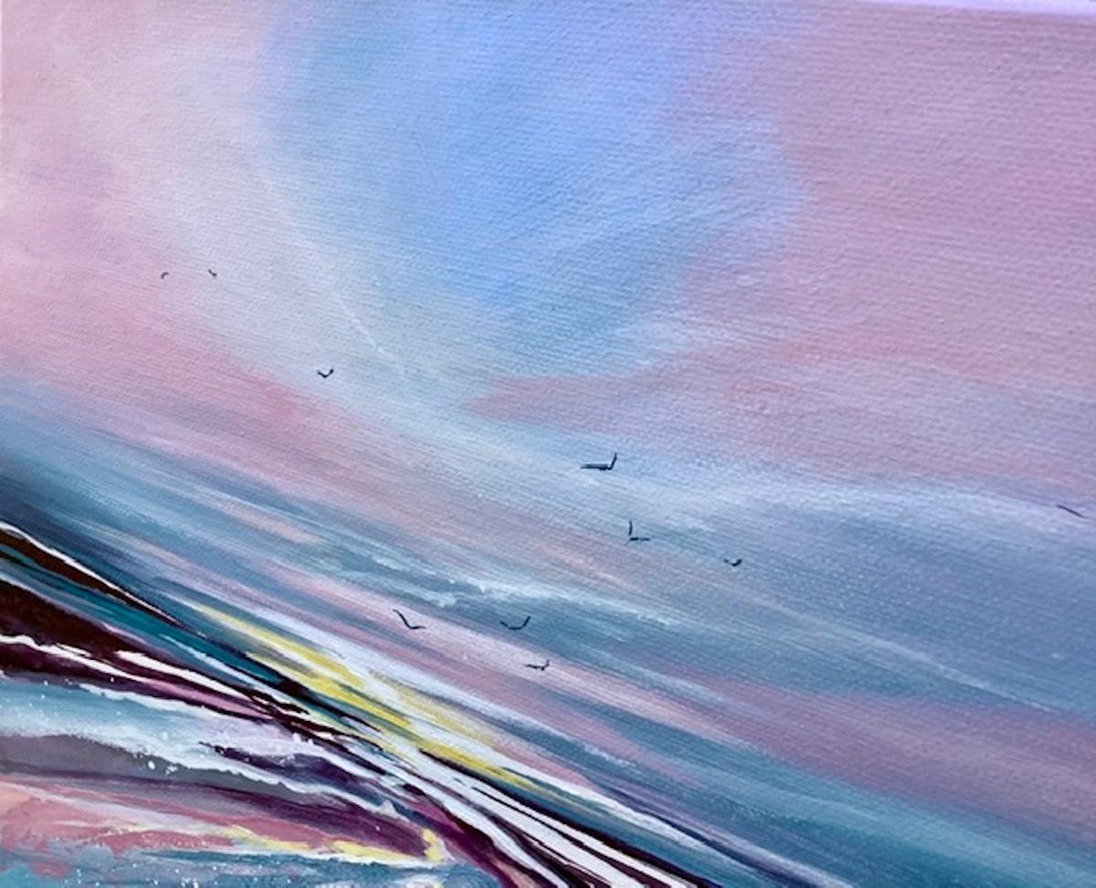 Remembering You by Adele Riley, Contemporary art, seascape painting  - Abstract Painting by Adele Riley 