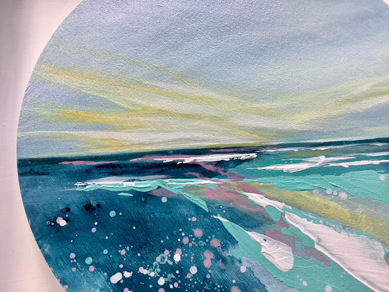 Splintered Sun by Adele Riley, Original painting, Seascape and coastal art - Contemporary Painting by Adele Riley 