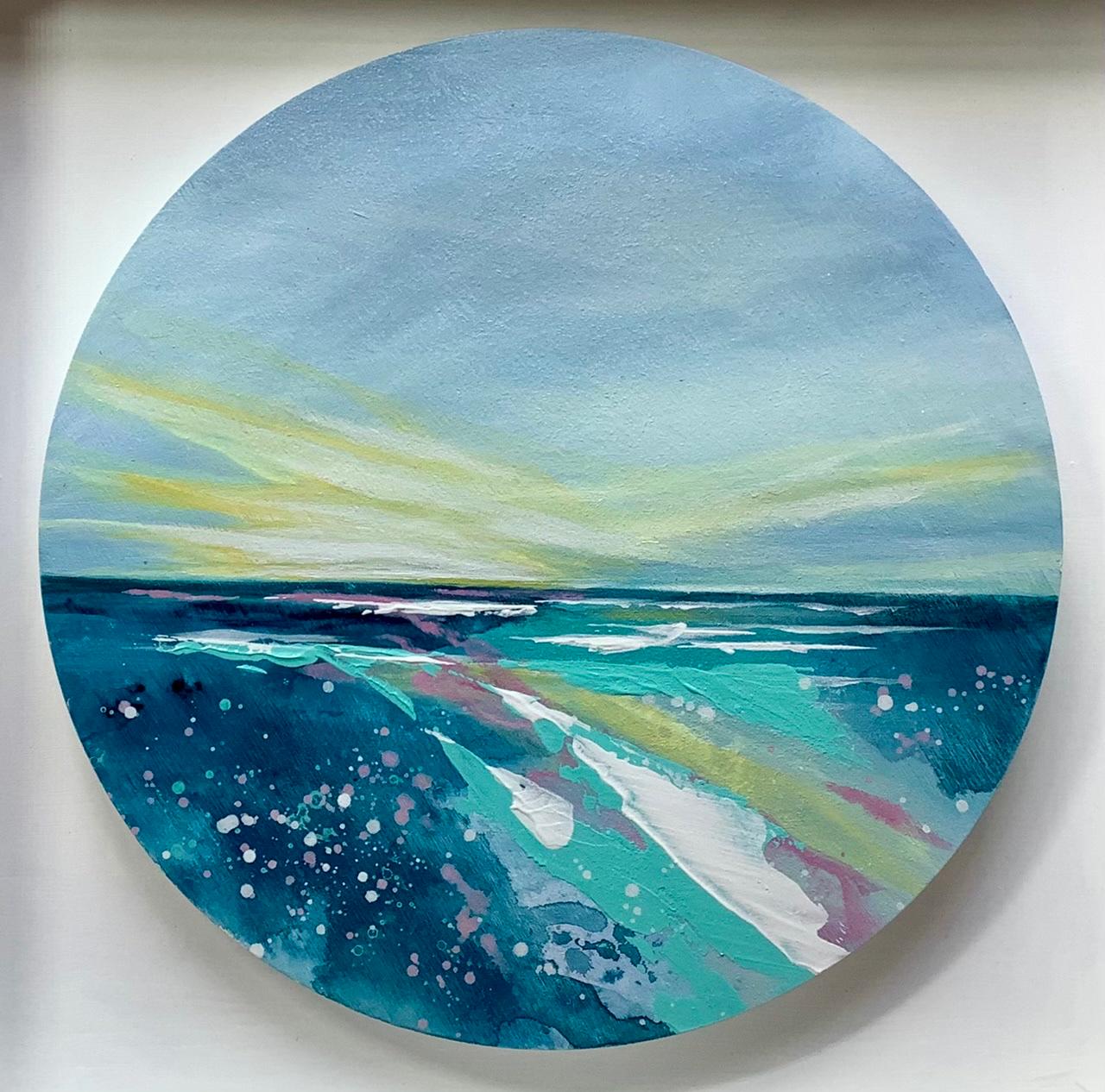 Adele Riley  Abstract Painting - Splintered Sun by Adele Riley, Original painting, Seascape and coastal art