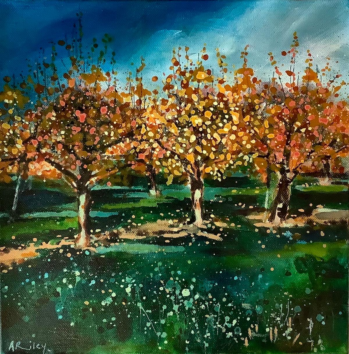 Adele Riley  Landscape Painting - The Old Orchard by Adele Riley, Contemporary art, Original landscape painting 