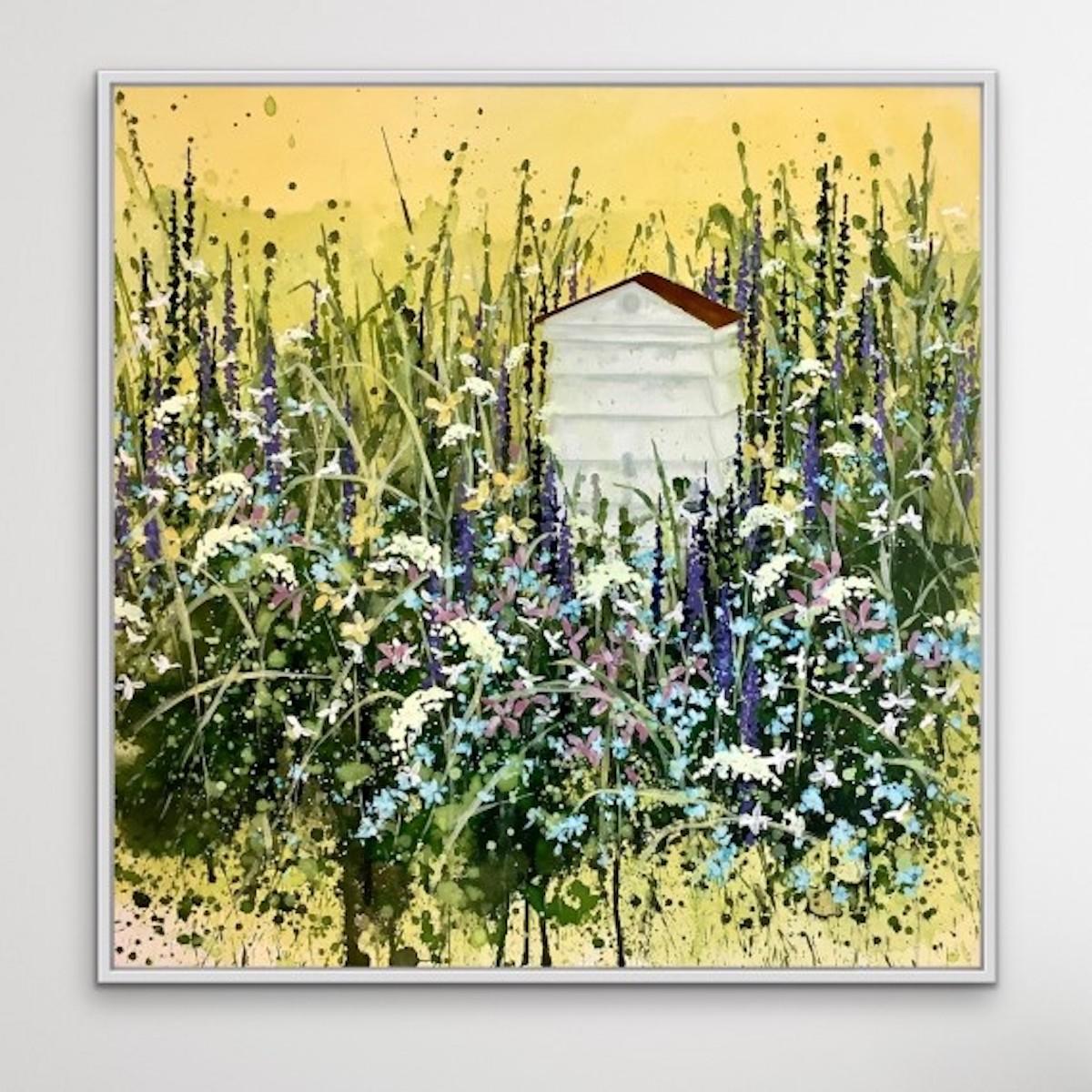 The Quietest Corner, peinture de paysage colorée, œuvre d'art florale - Contemporain Painting par Adele Riley 