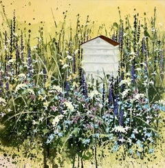 The Quietest Corner, peinture de paysage colorée, œuvre d'art florale