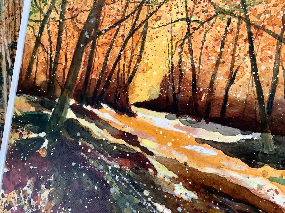 Tranquilidad, Adele Riley, Arte original, Arte paisajista, 2022 - Figurative Painting Marrón de Adele Riley 