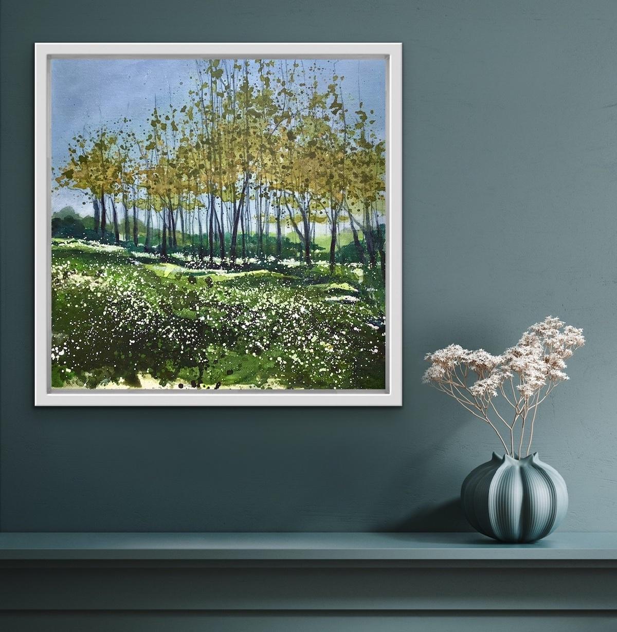 Within the Wild Garlic, Adele Riley, Original painting, contemporary landscape  - Painting by Adele Riley 
