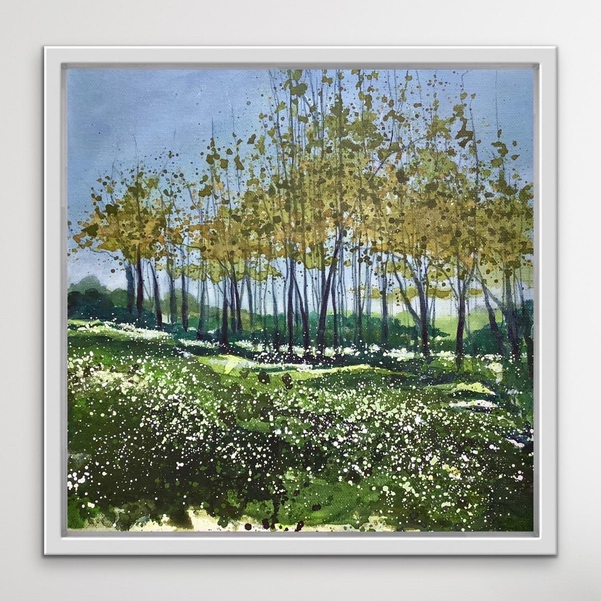 Within the Wild Garlic, Adele Riley, Original painting, contemporary landscape  - Contemporary Painting by Adele Riley 