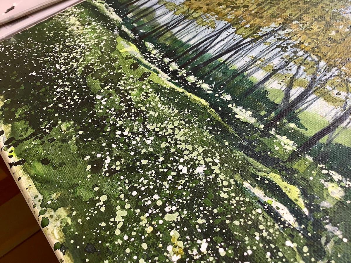 Within the Wild Garlic, Adele Riley, Original painting, contemporary landscape  For Sale 1