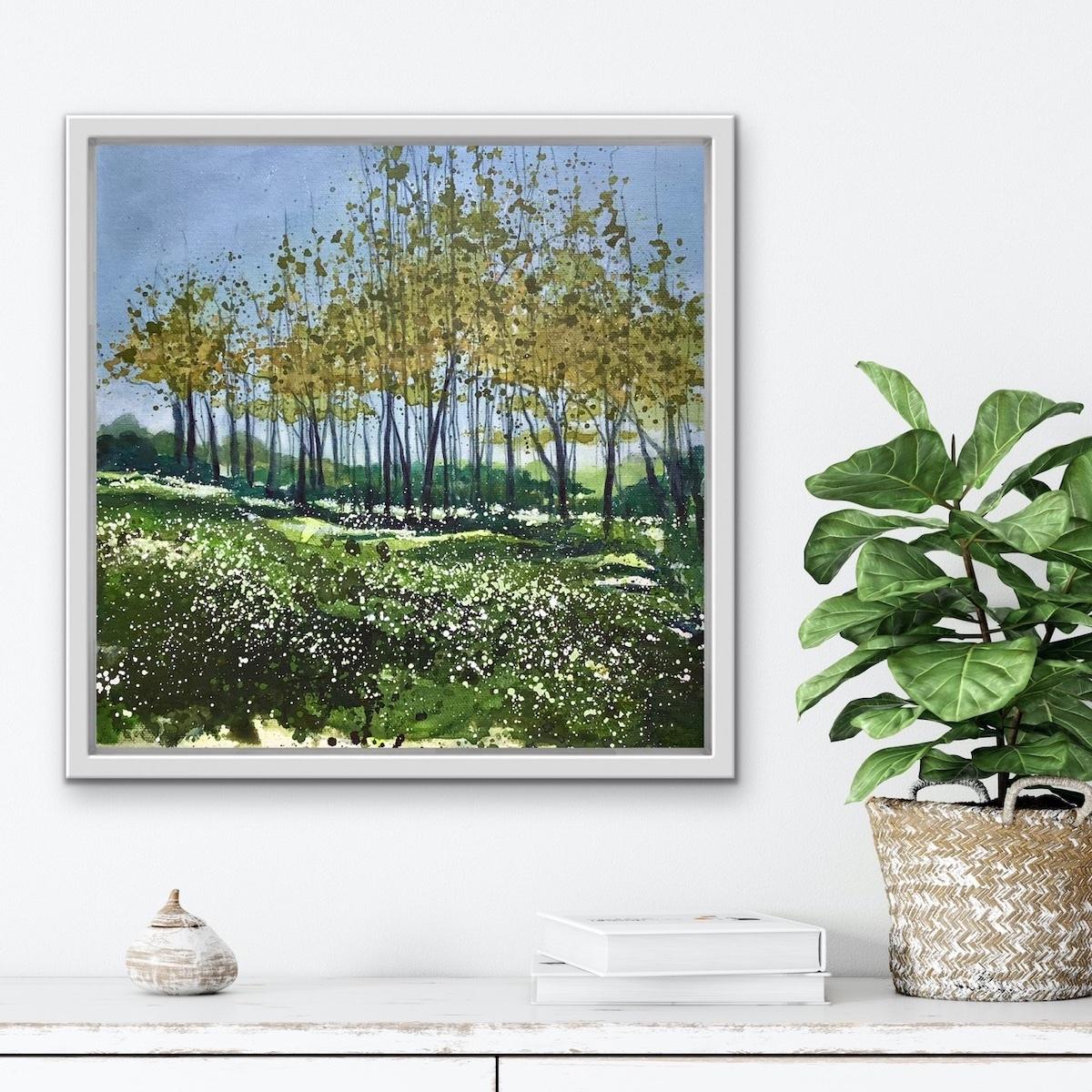 Within the Wild Garlic, Adele Riley, Original painting, contemporary landscape  For Sale 4