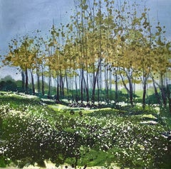Within the Wild Garlic, Adele Riley, Original painting, contemporary landscape 