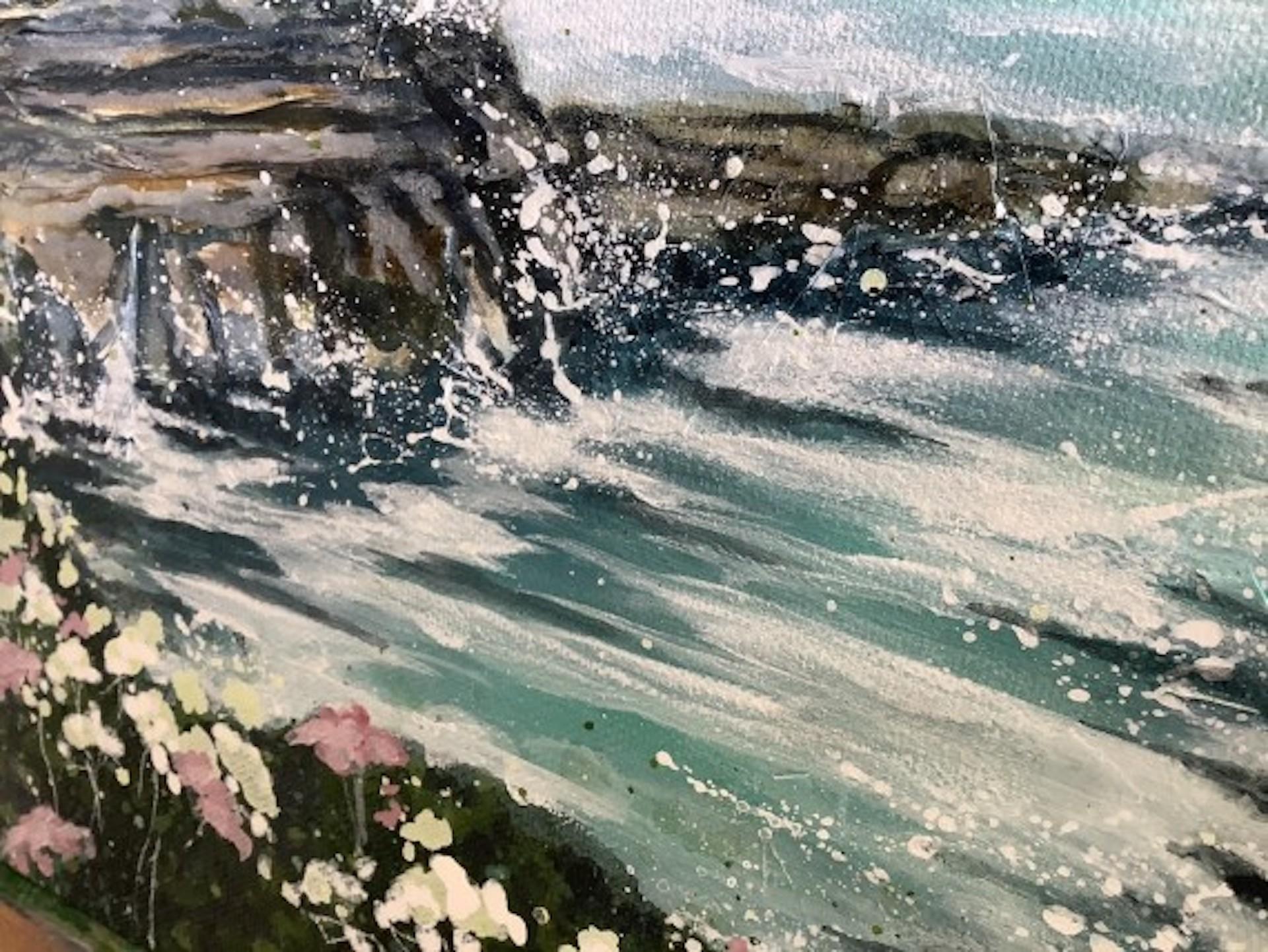 Adele Riley, Aqua Tide, Original Coastal Painting, Affordable Art For Sale 1