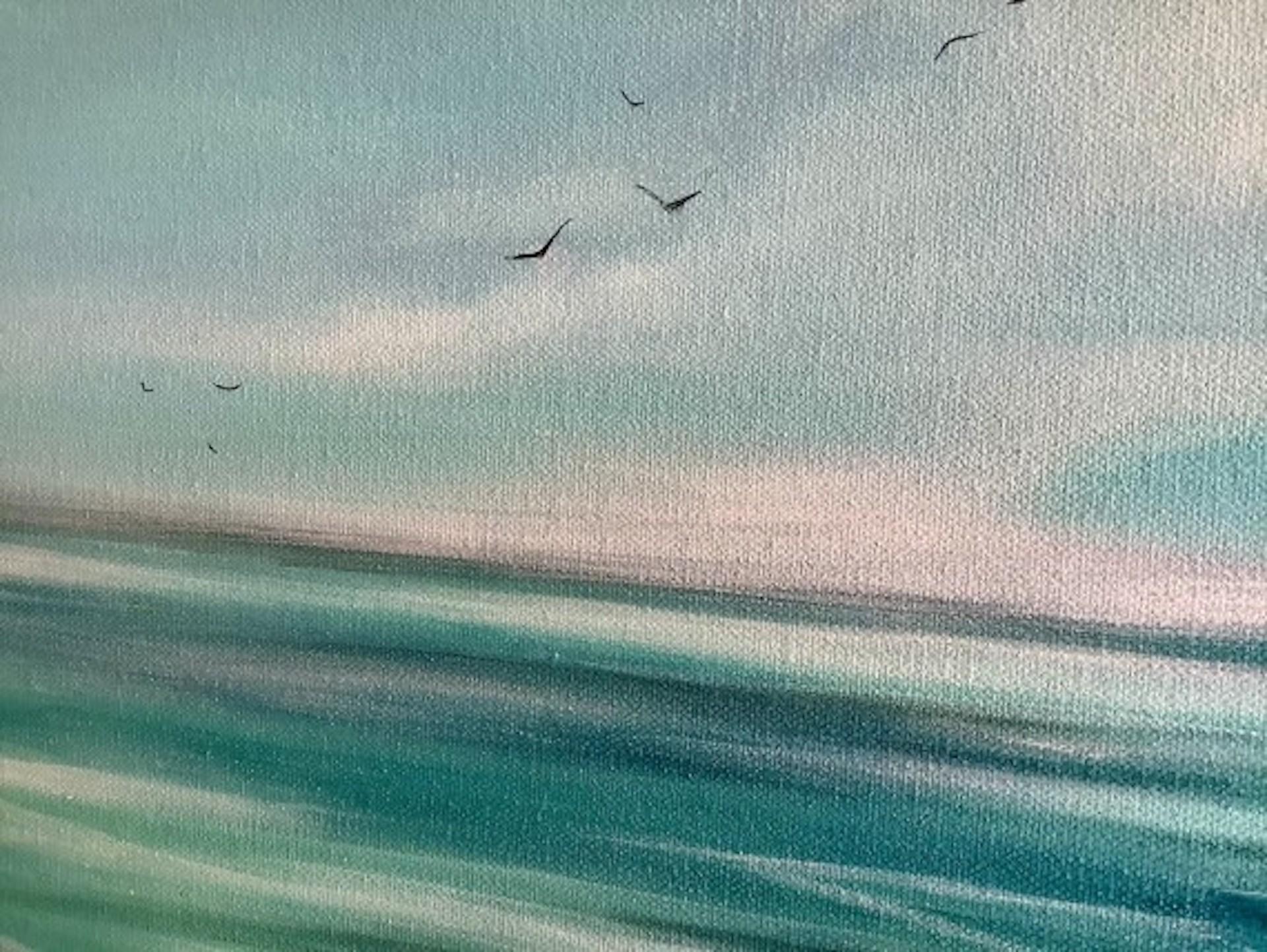 Adele Riley, Aqua Tide, Original Coastal Painting, Affordable Art For Sale 3