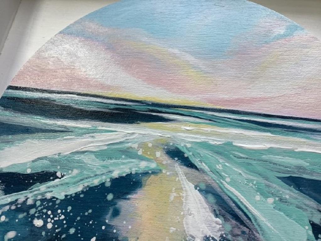 Adele Riley, Blushed Skies, Original seascape panting For Sale 1