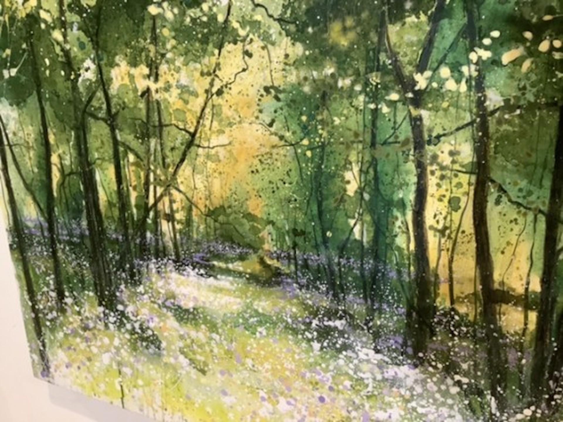 Adele Riley, Luminaire sans fin, Art abordable, Paysage de bois en vente 2