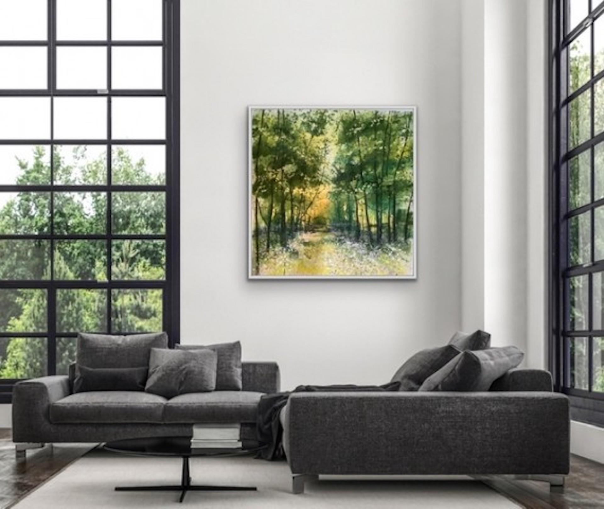 Adele Riley, Luminaire sans fin, Art abordable, Paysage de bois en vente 7