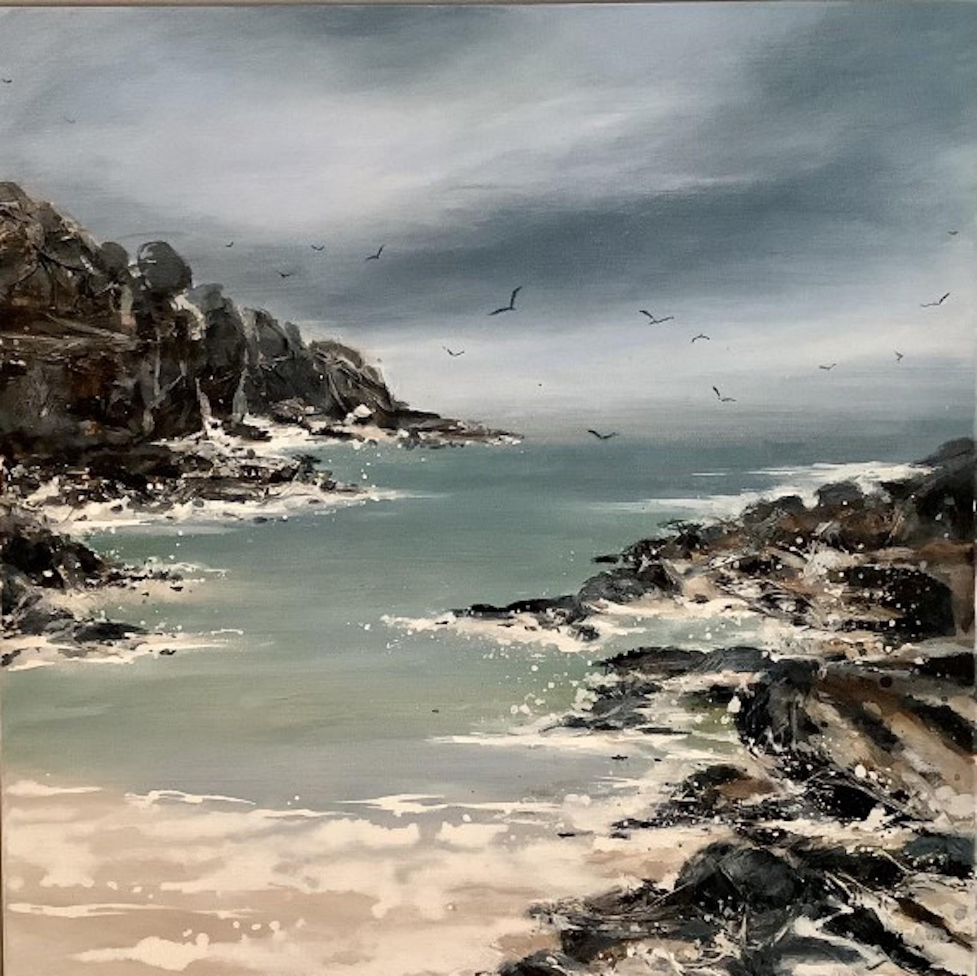 Adele Riley, Gulls Call, Seascape Art, Affordable Art, Cornwall Art, Art Online