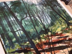 Adele Riley, Ombre lunghe, Pittura originale di paesaggio, Arte a prezzi accessibili