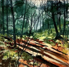 Adele Riley, Long Shadows, Original Landscape Painting, Affordable Art